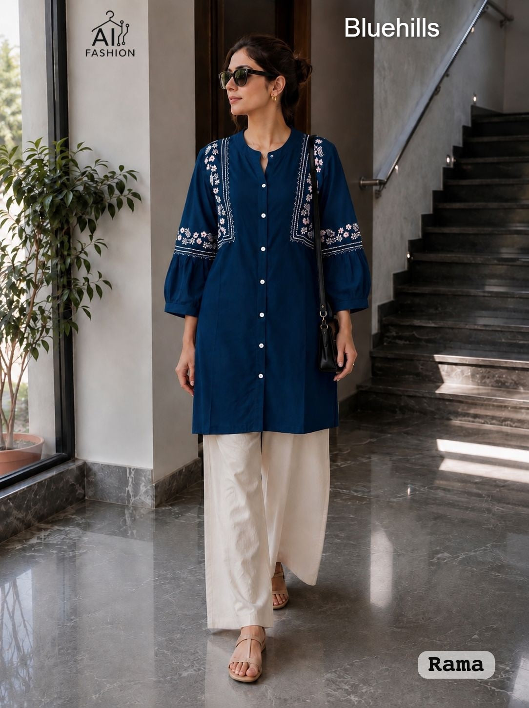 Bunaai 2.0 Bluehills Rayon Kurti Plazzo Set Wholesale Rate