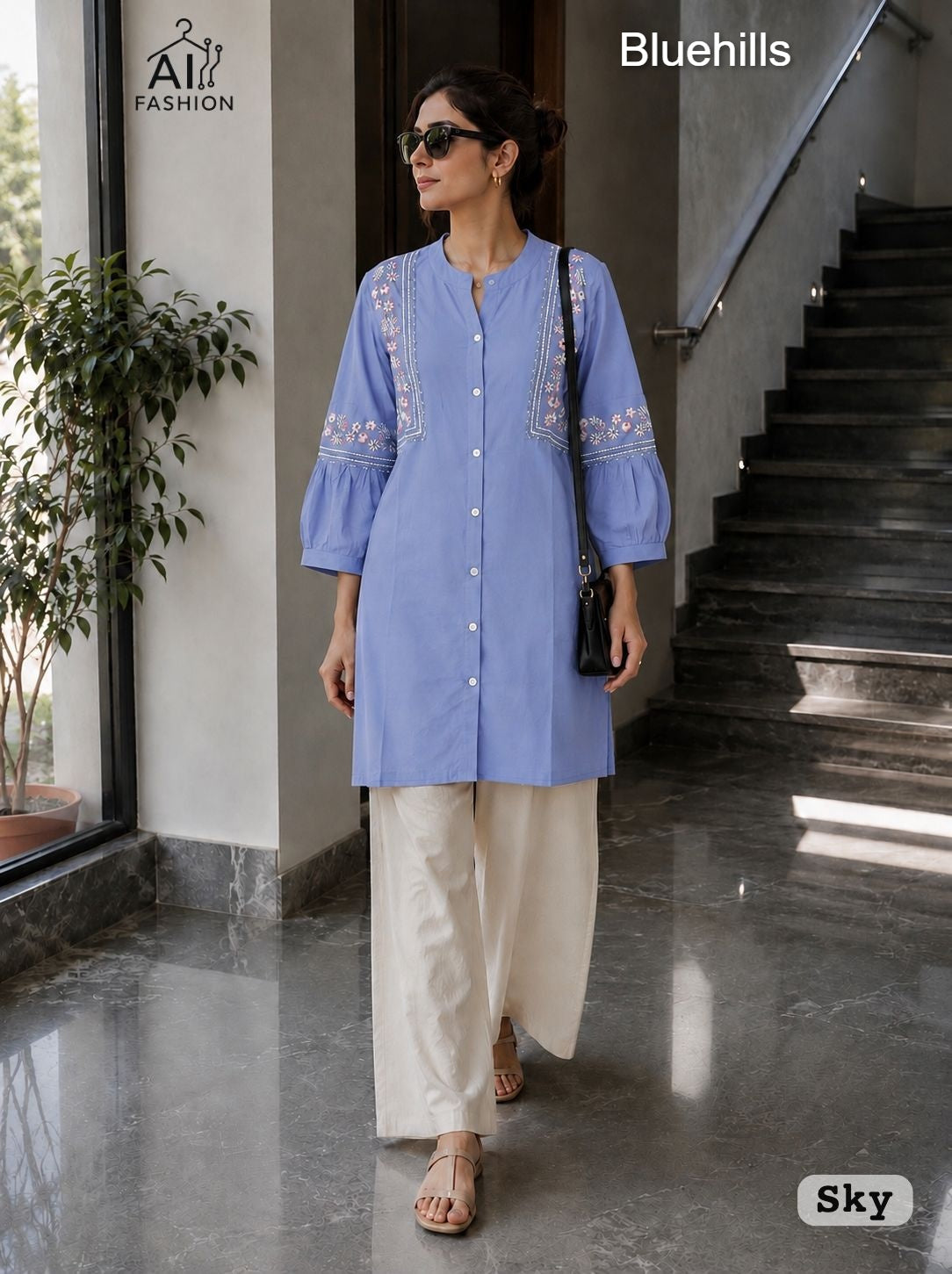 Bunaai 2.0 Bluehills Rayon Kurti Plazzo Set Wholesale Rate