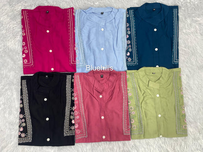 Bunaai 2.0 Bluehills Rayon Kurti Plazzo Set Wholesale Rate
