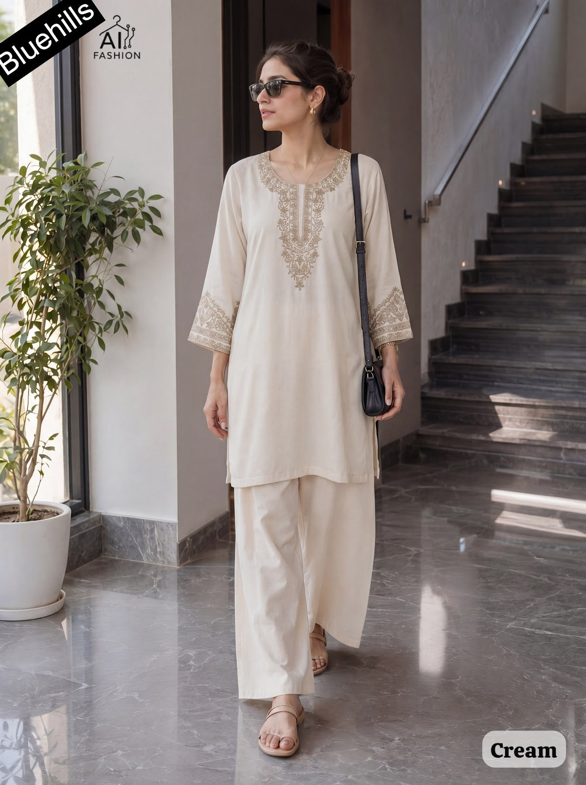 Bunaai Bluehills Rayon Kurti Plazzo Set Exporter Gujarat