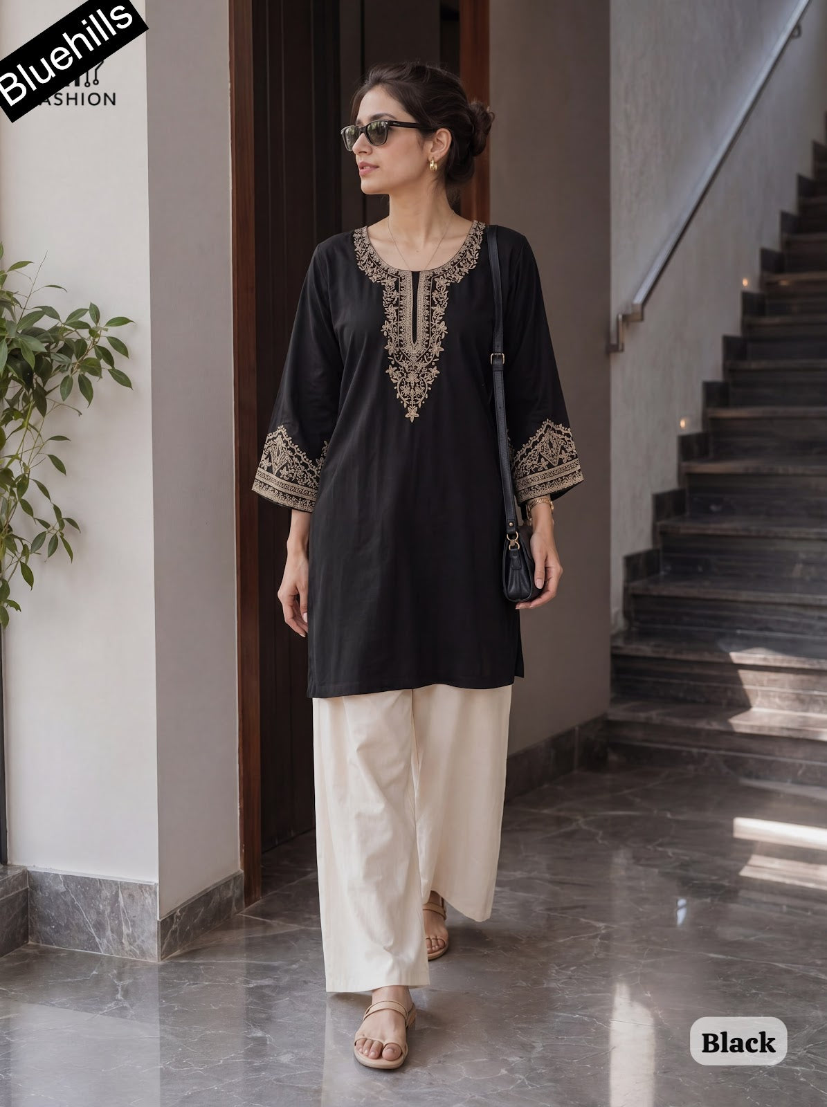 Bunaai Bluehills Rayon Kurti Plazzo Set Exporter Gujarat