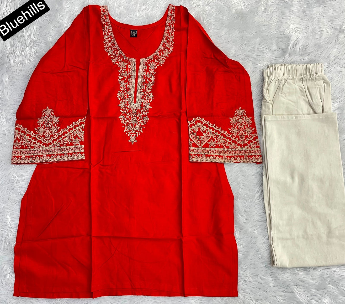 Bunaai Bluehills Rayon Kurti Plazzo Set Exporter Gujarat