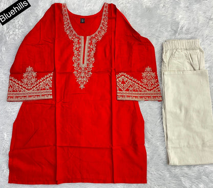 Bunaai Bluehills Rayon Kurti Plazzo Set Exporter Gujarat