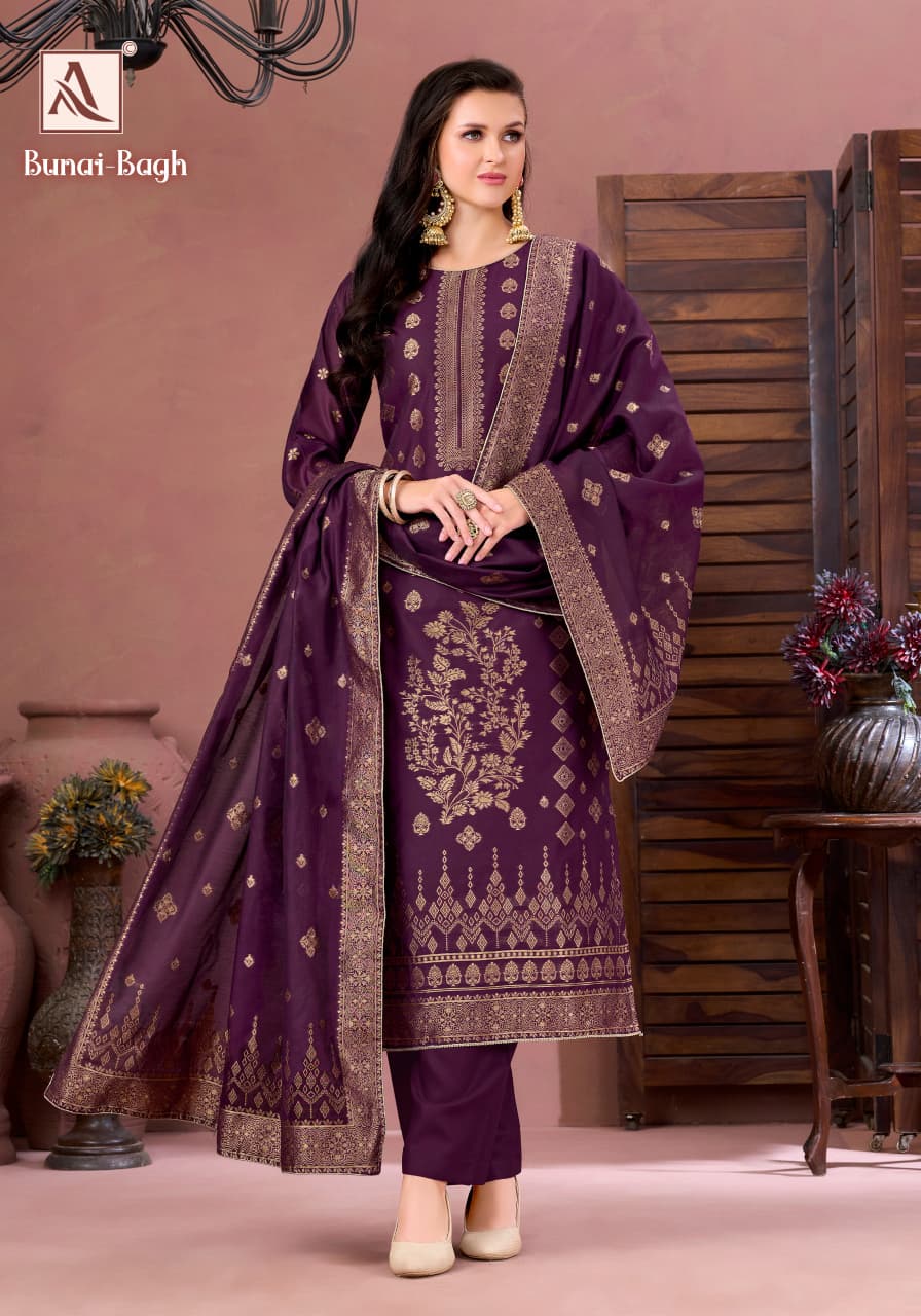 Bunai Bagh Alok Jacquard Karachi Salwar Suits Wholesaler India