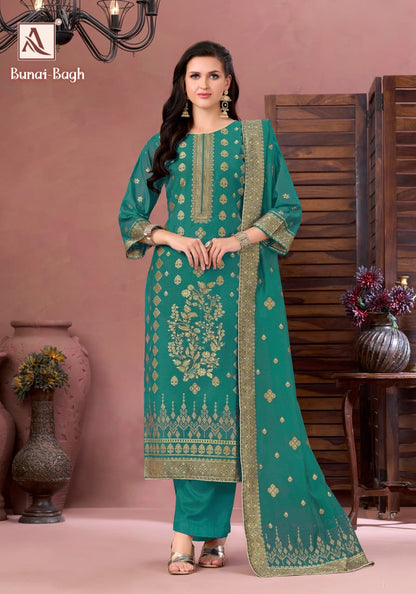 Bunai Bagh Alok Jacquard Karachi Salwar Suits Wholesaler India