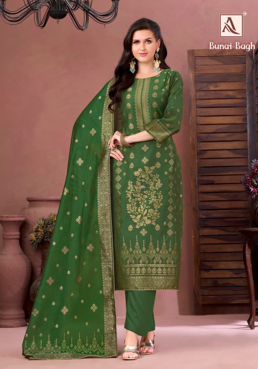 Bunai Bagh Alok Jacquard Karachi Salwar Suits Wholesaler India