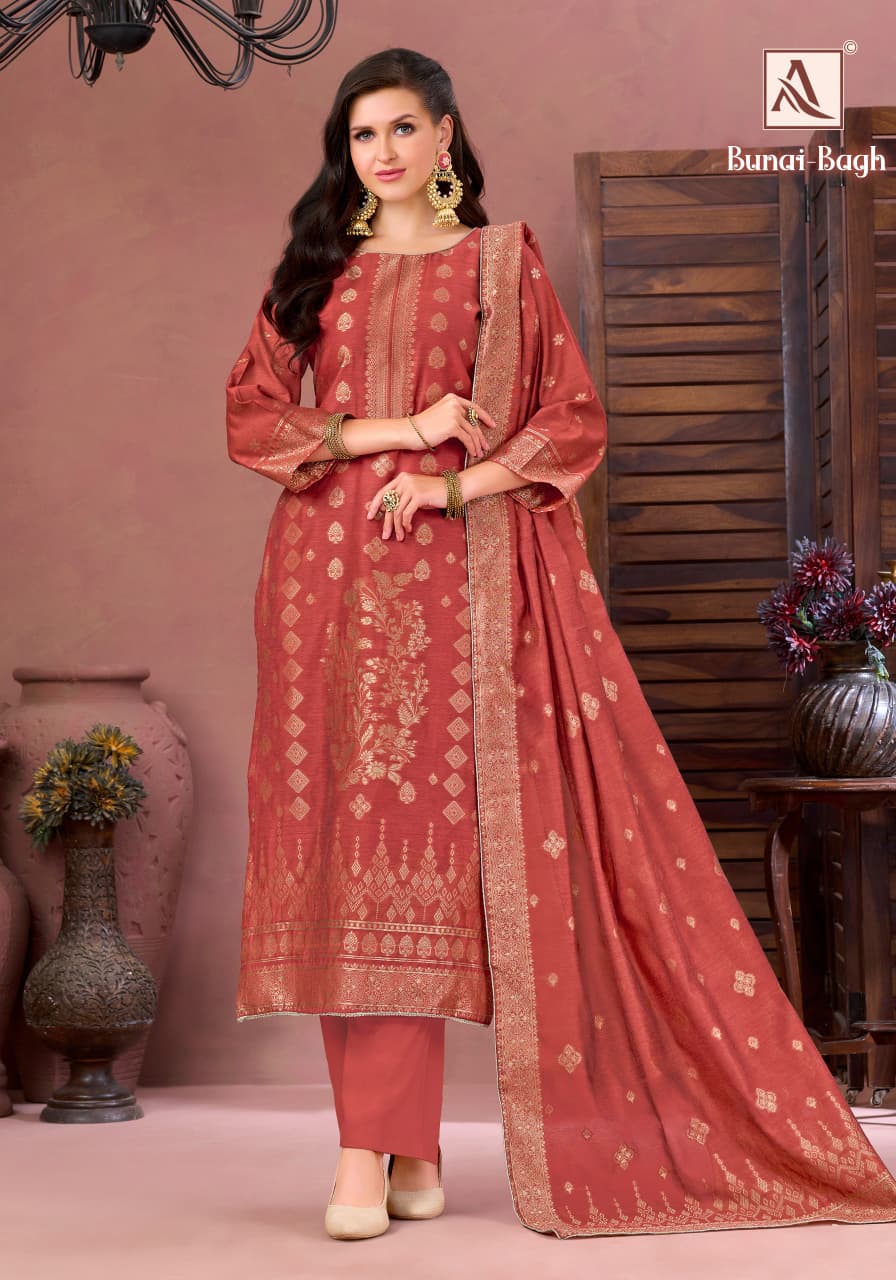 Bunai Bagh Alok Jacquard Karachi Salwar Suits Wholesaler India