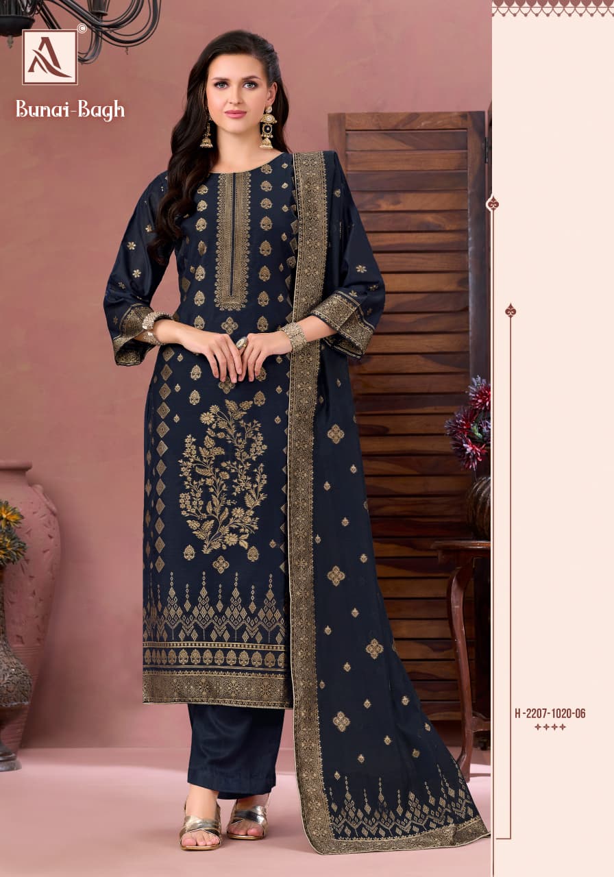 Bunai Bagh Alok Jacquard Karachi Salwar Suits Wholesaler India