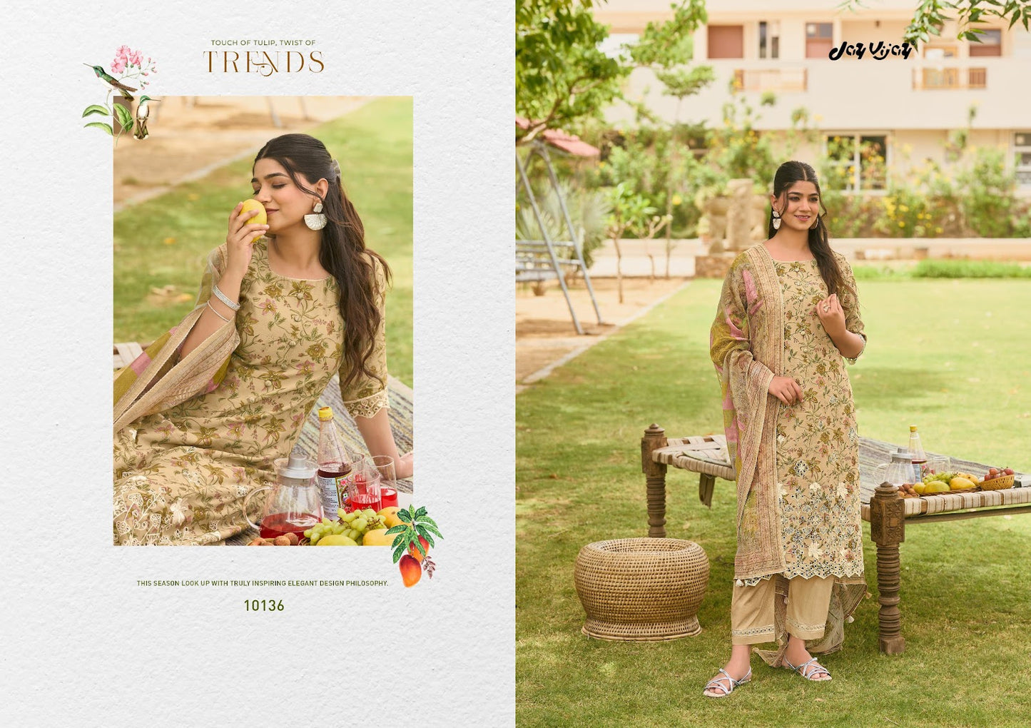 Bunai Bagh Jay Vijay Chanderi Pant Style Suits Exporter Ahmedabad