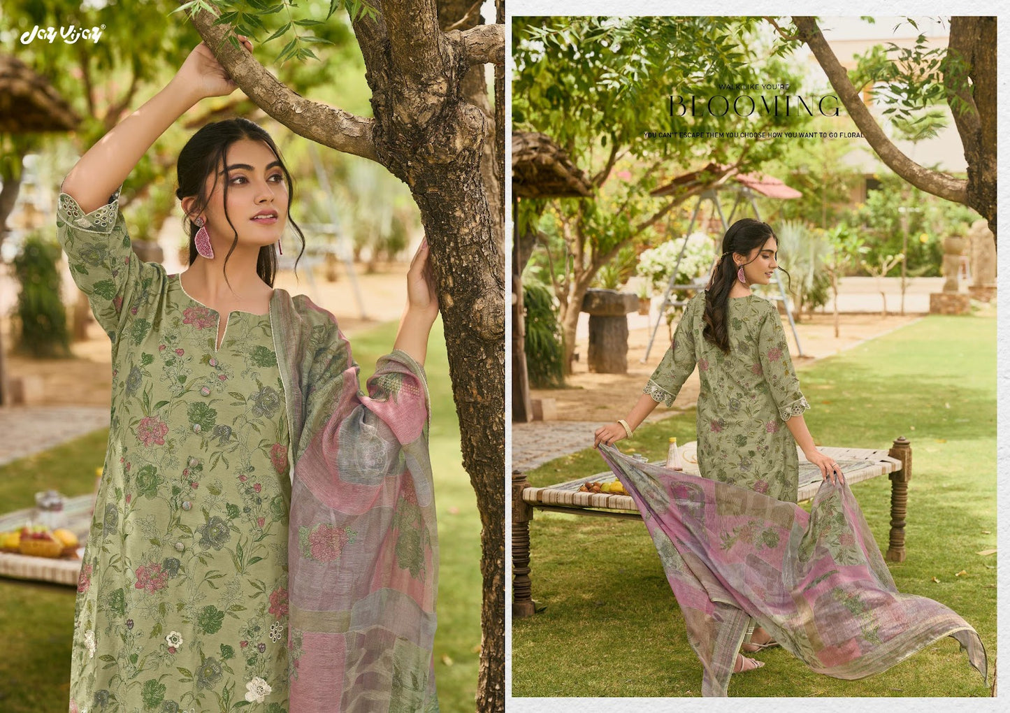 Bunai Bagh Jay Vijay Chanderi Pant Style Suits Exporter Ahmedabad