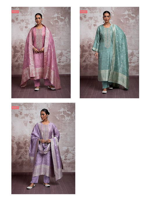 Bundi Naariti Silk Jacquard Pant Style Suits Wholesaler
