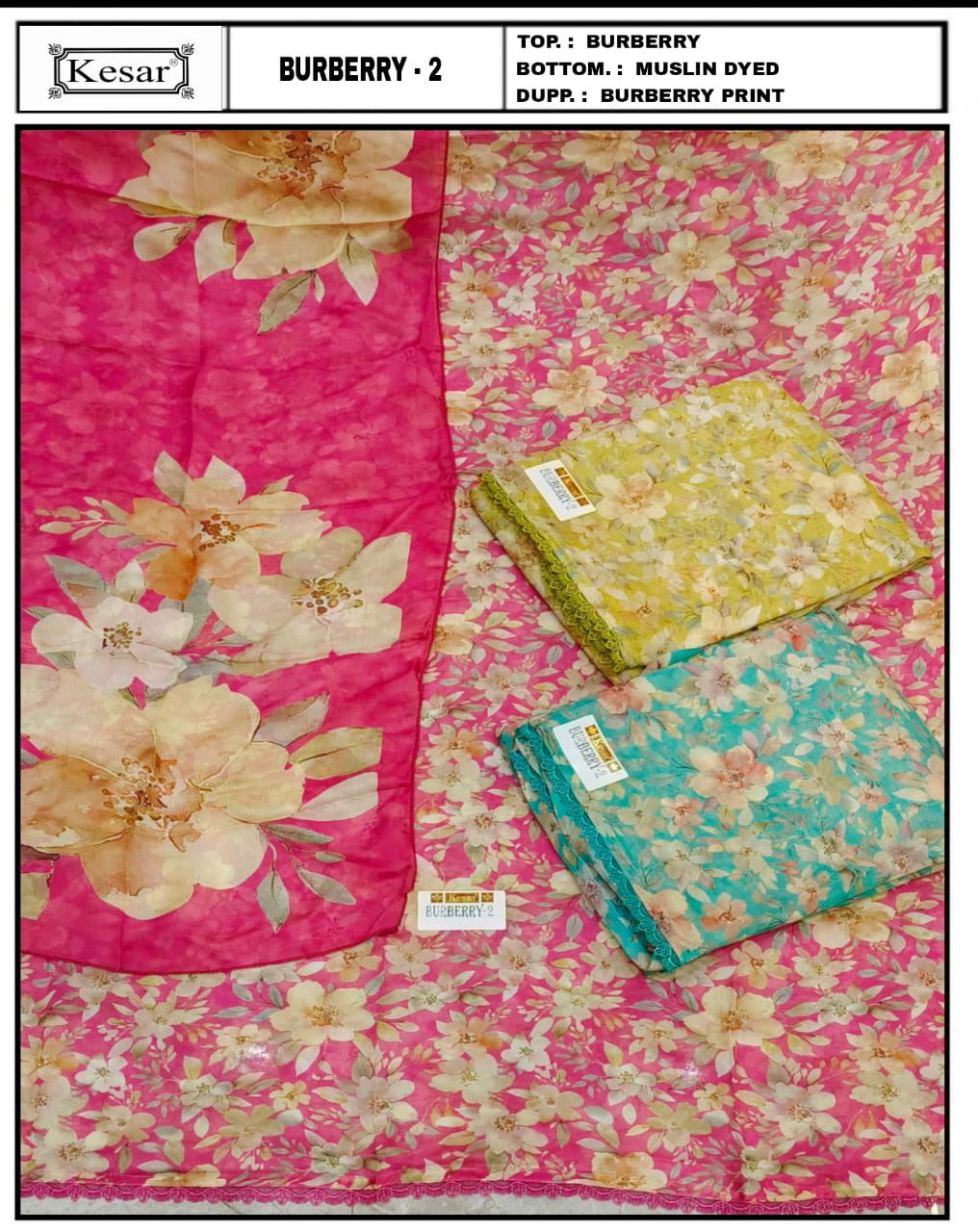 Burberry Kesar Salwar Suits Exporter India