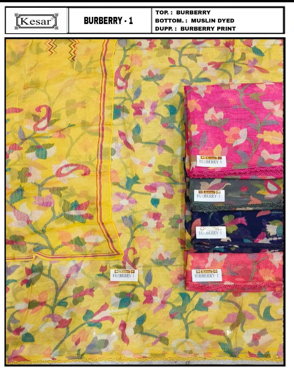 Burberry Kesar Salwar Suits Exporter India