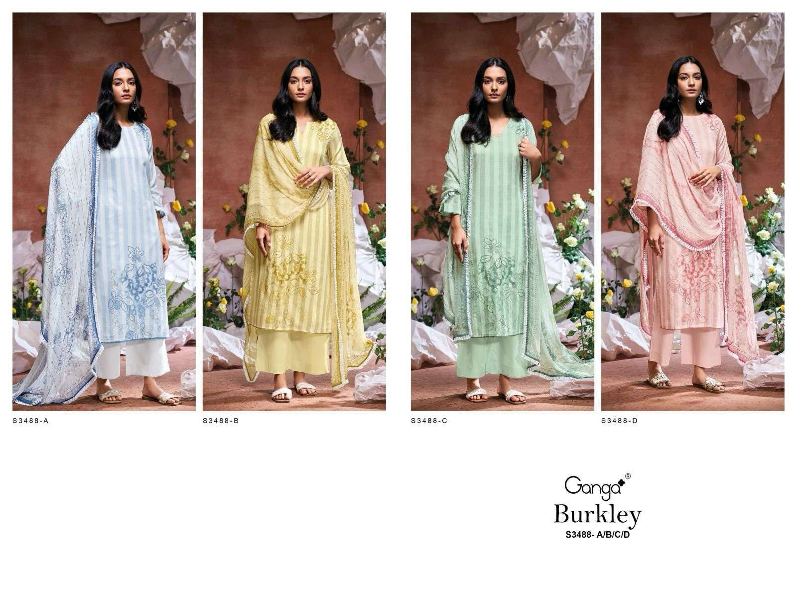 Burkley 3488 Ganga Cotton Plazzo Style Suits Wholesaler Gujarat