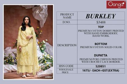 Burkley 3488 Ganga Cotton Plazzo Style Suits Wholesaler Gujarat