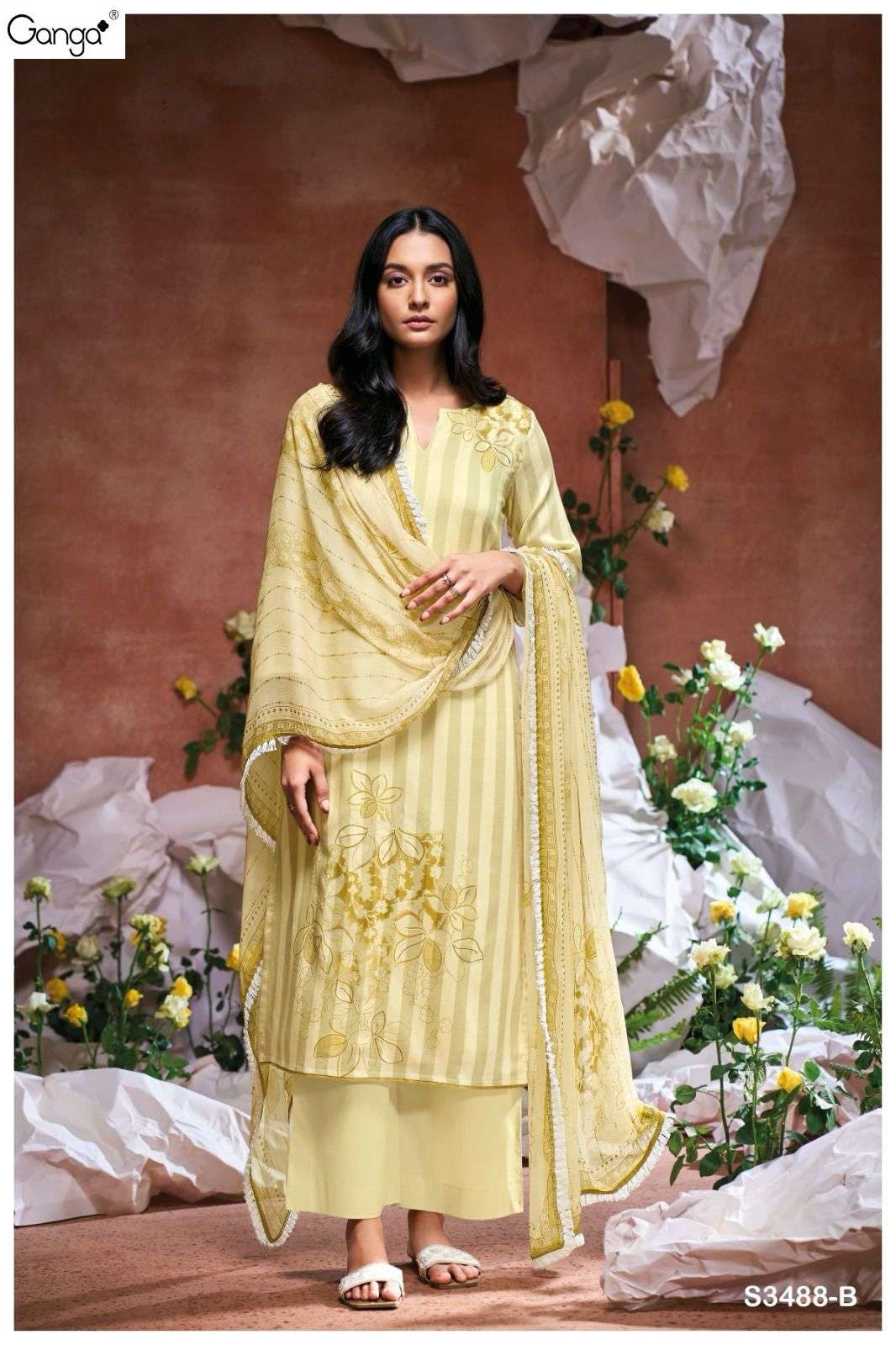 Burkley 3488 Ganga Cotton Plazzo Style Suits Wholesaler Gujarat