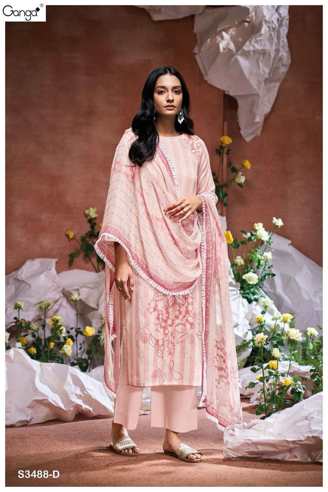 Burkley 3488 Ganga Cotton Plazzo Style Suits Wholesaler Gujarat