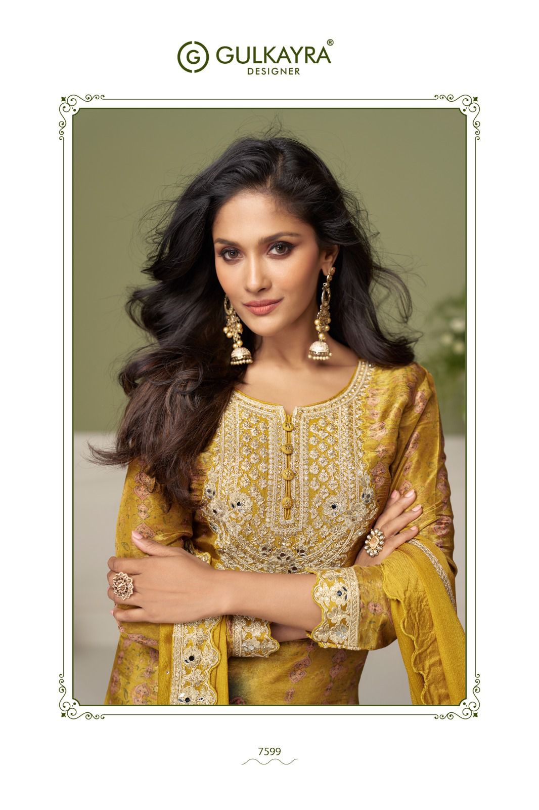 Bushra Gulkayra Designer Chinnon Readymade Plazzo Style Suits Supplier Gujarat