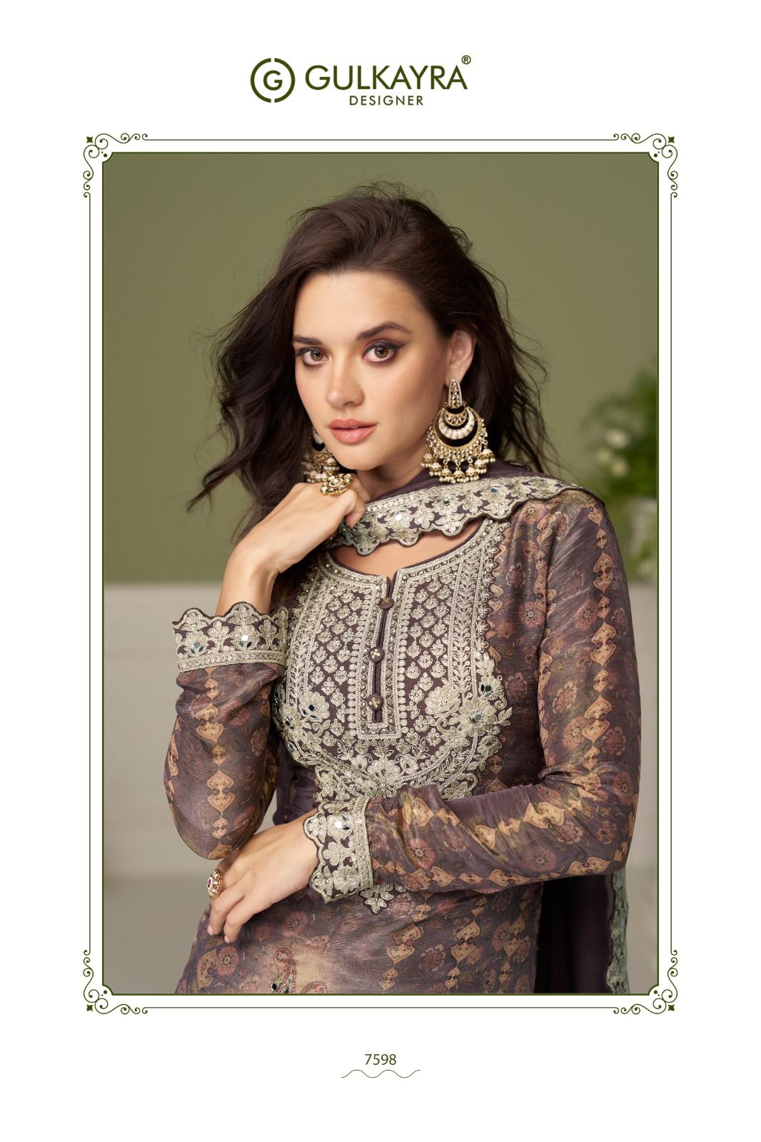 Bushra Gulkayra Designer Chinnon Readymade Plazzo Style Suits Supplier Gujarat