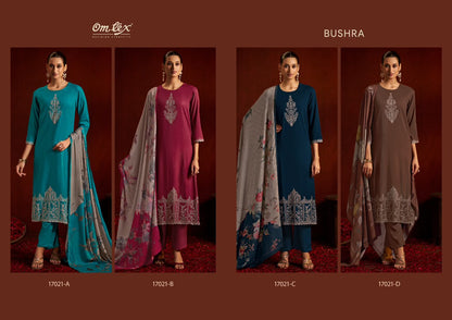 Bushra Omtex Pashmina Suits Supplier Gujarat
