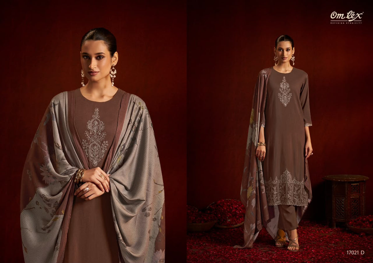 Bushra Omtex Pashmina Suits Supplier Gujarat
