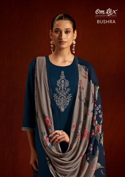 Bushra Omtex Pashmina Suits Supplier Gujarat