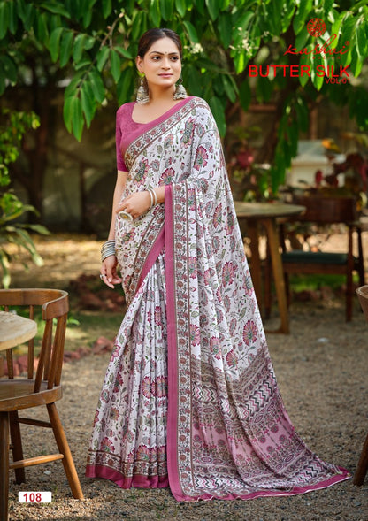 Butter Silk Vol 1 Kashvi Creation Satin Sarees Exporter Ahmedabad