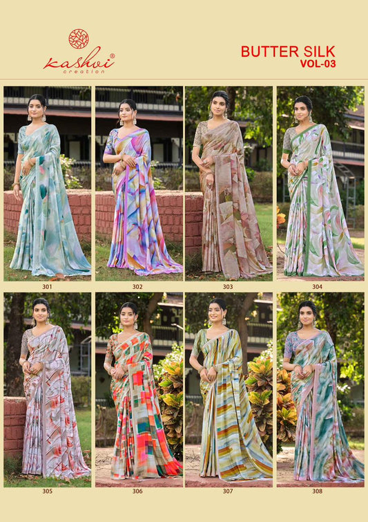 Butter Silk Vol 3 Kashvi Creation Sarees Supplier