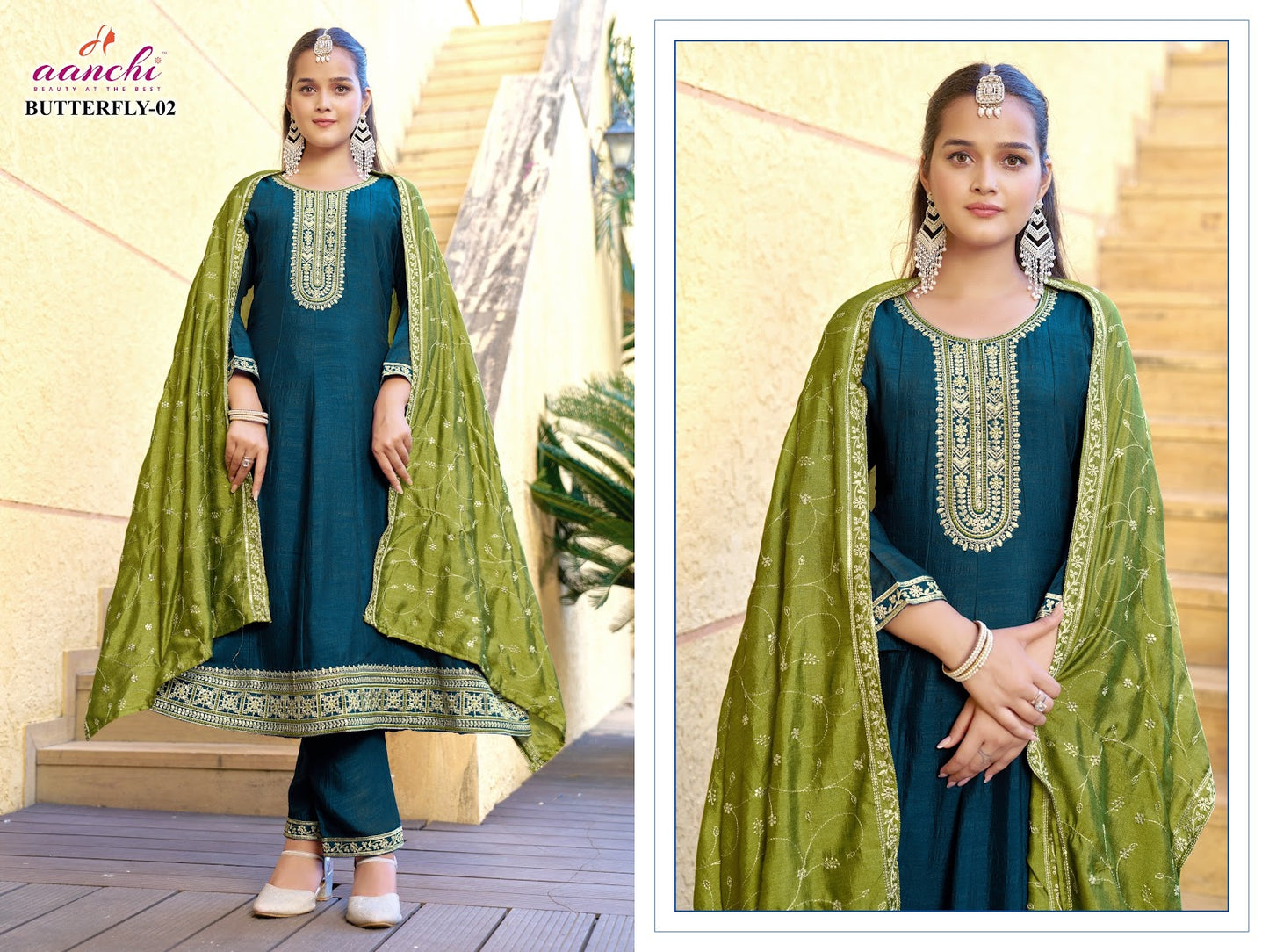 Butterfly Aanchi Vichitra Silk Readymade Anarkali Suits Manufacturer