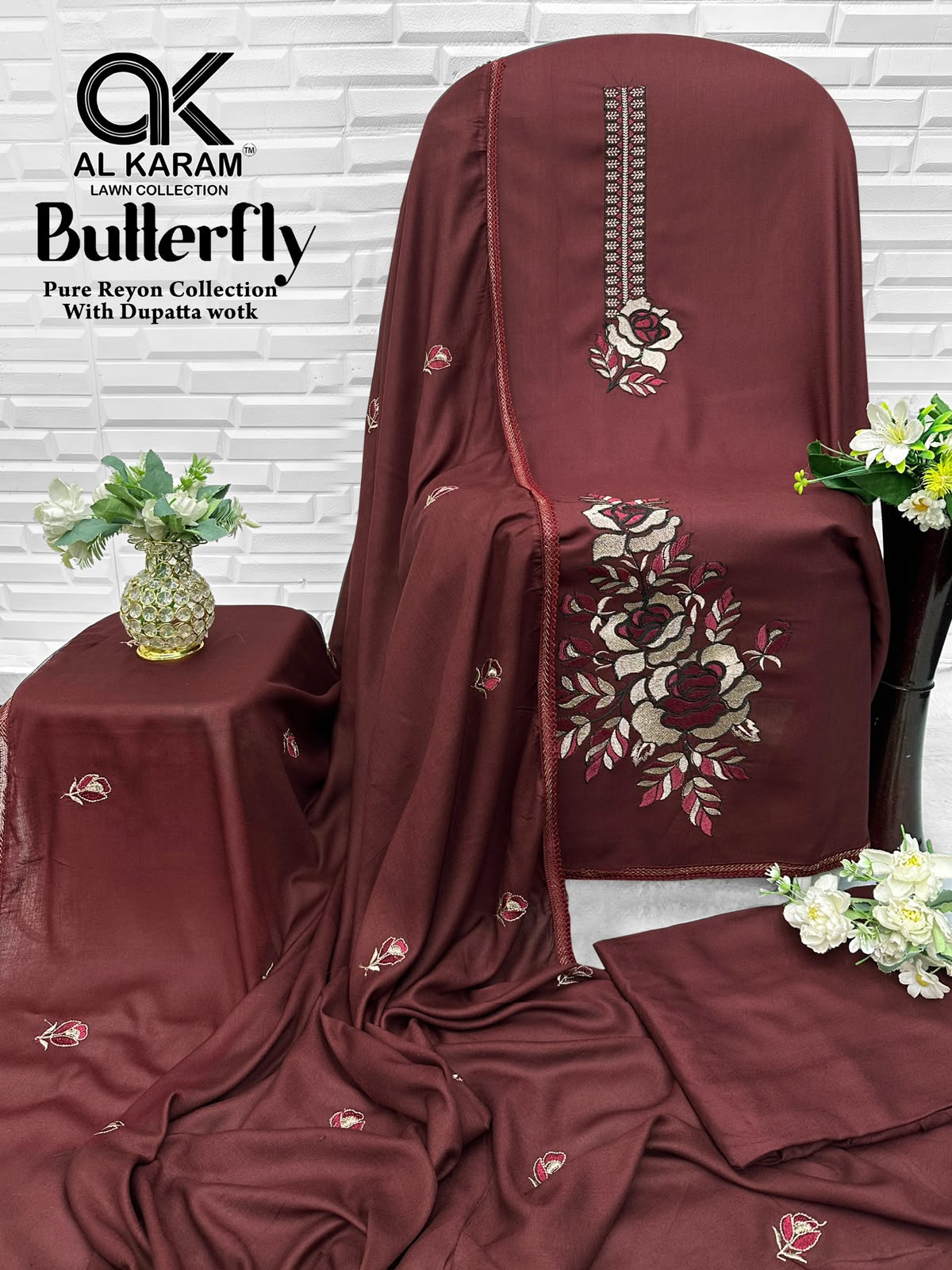 Butterfly Al Karam Rayon Karachi Salwar Suits Exporter India
