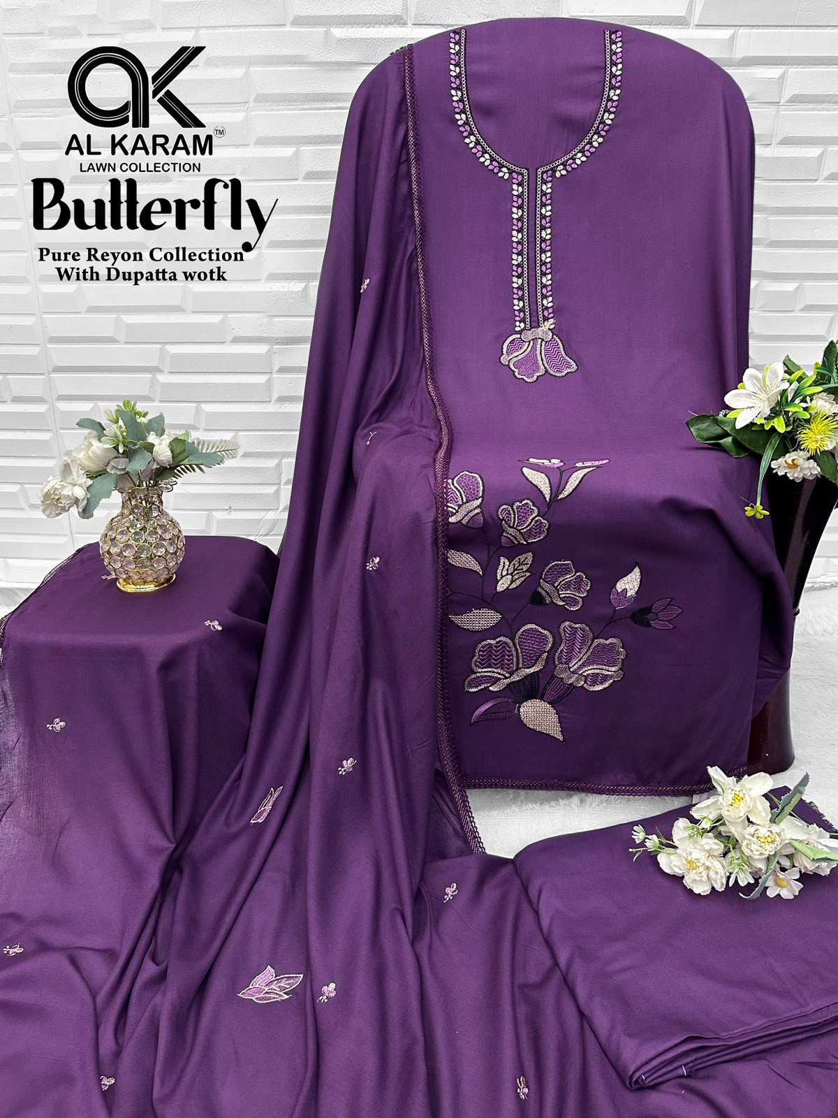 Butterfly Al Karam Rayon Karachi Salwar Suits Exporter India