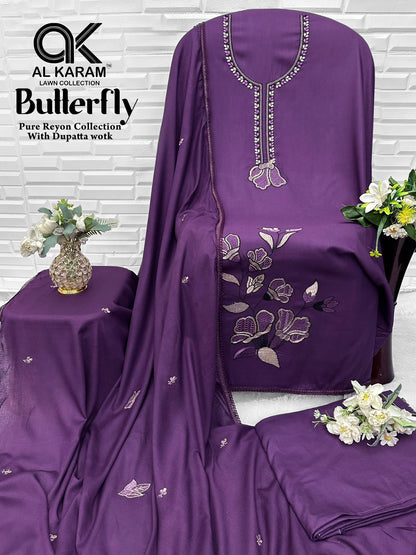Butterfly Al Karam Rayon Karachi Salwar Suits Exporter India