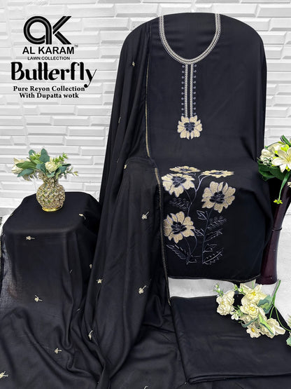 Butterfly Al Karam Rayon Karachi Salwar Suits Exporter India