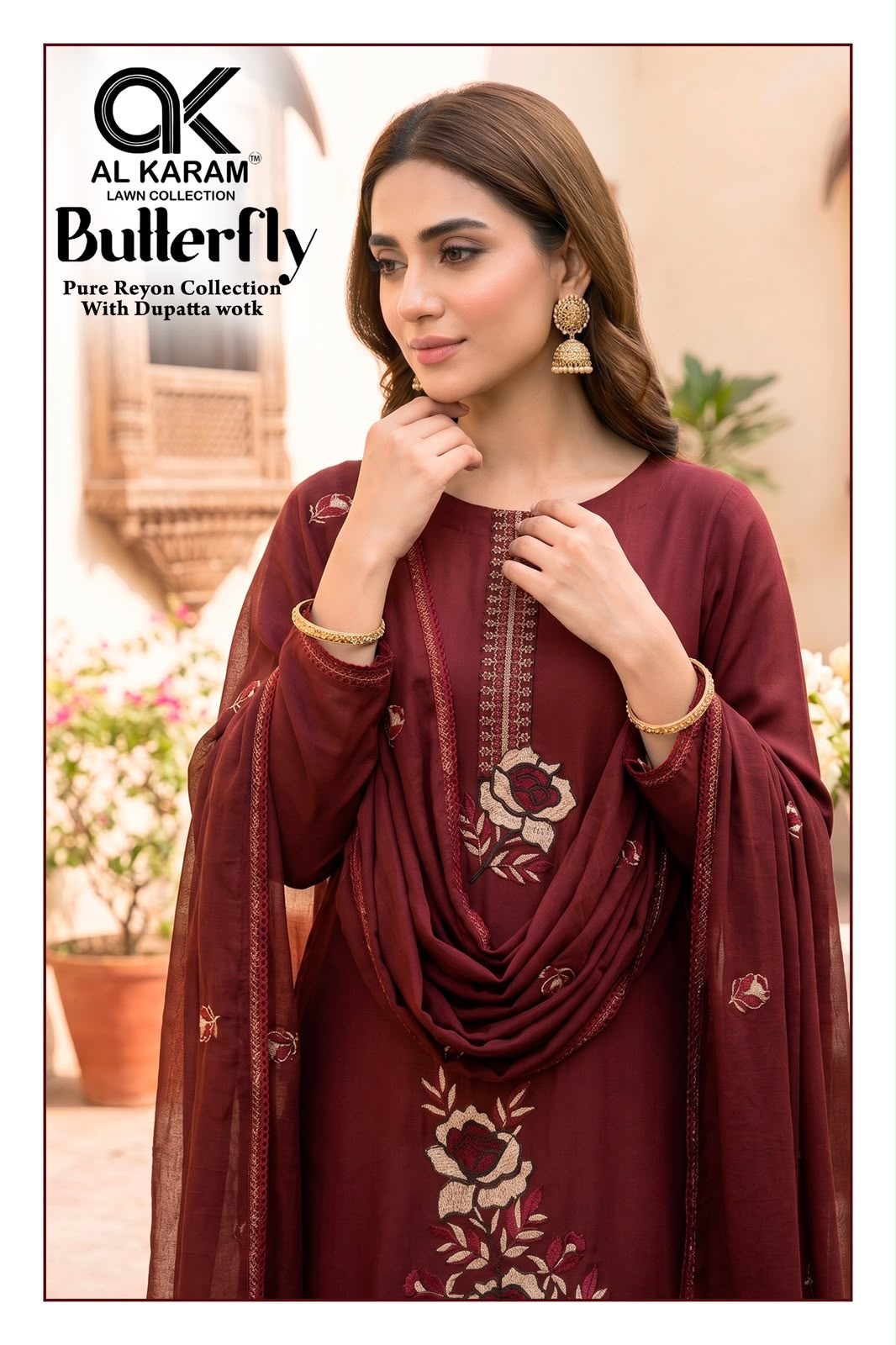 Butterfly Al Karam Rayon Karachi Salwar Suits Exporter India