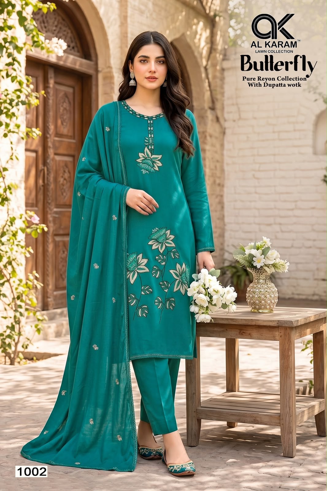 Butterfly Al Karam Rayon Karachi Salwar Suits Exporter India