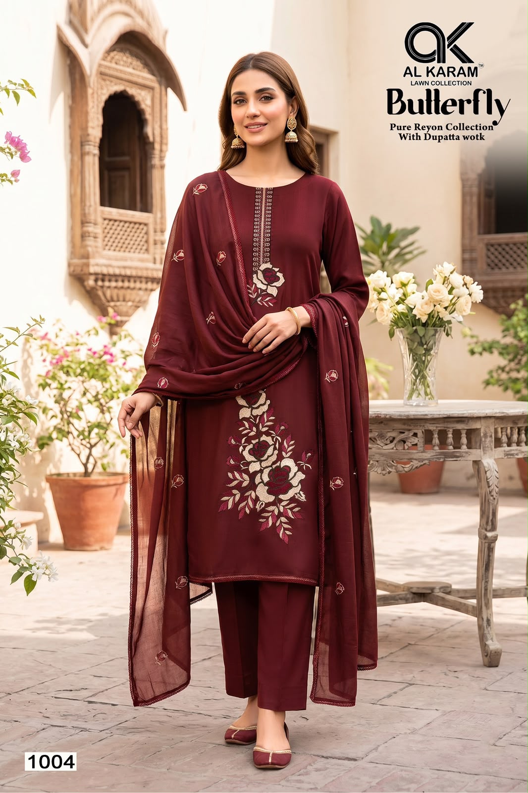 Butterfly Al Karam Rayon Karachi Salwar Suits Exporter India