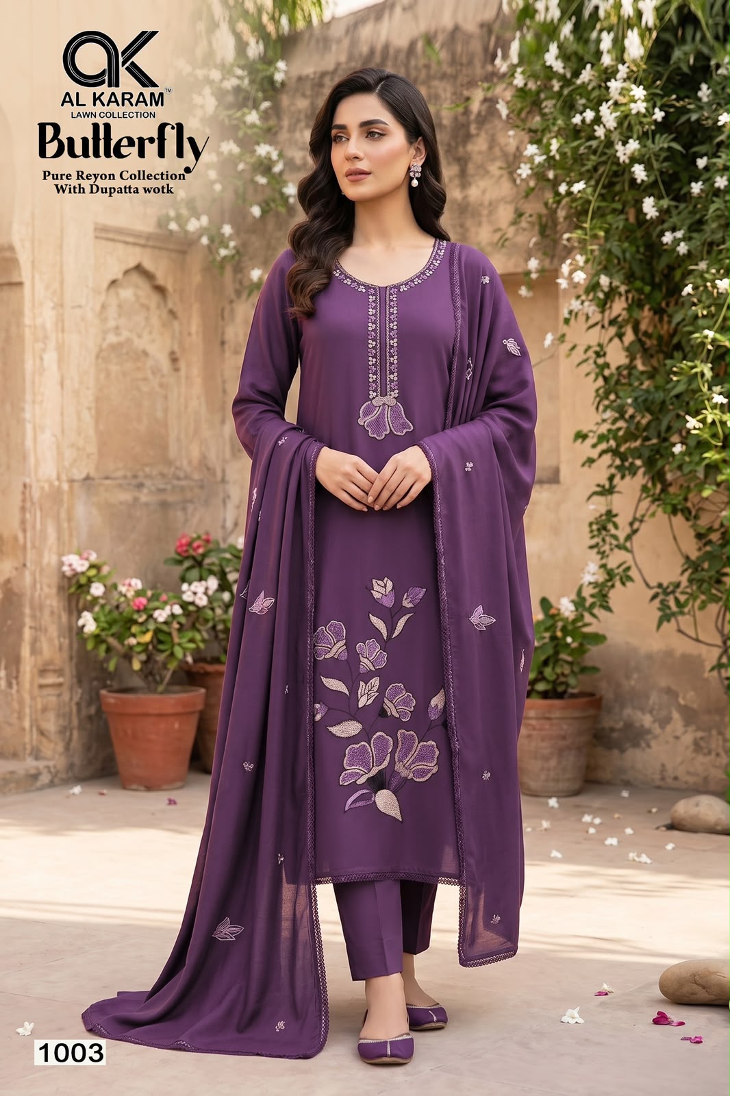 Butterfly Al Karam Rayon Karachi Salwar Suits Exporter India