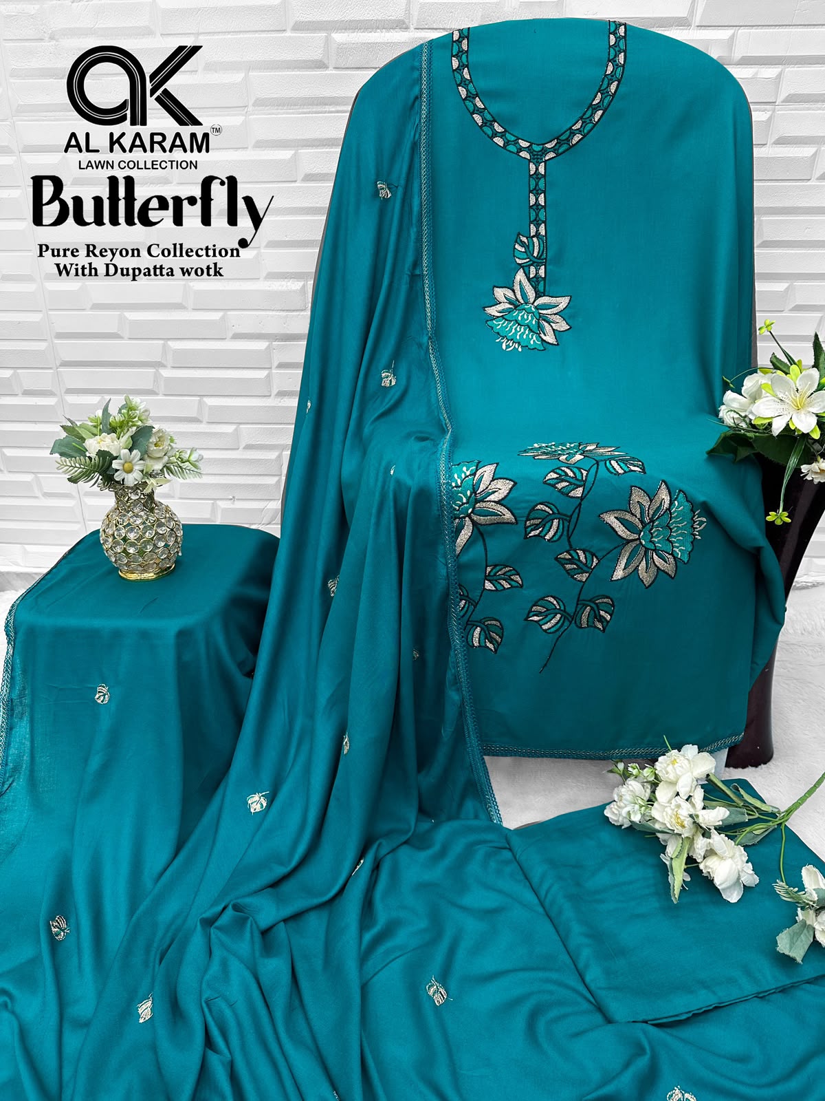 Butterfly Al Karam Rayon Karachi Salwar Suits Exporter India