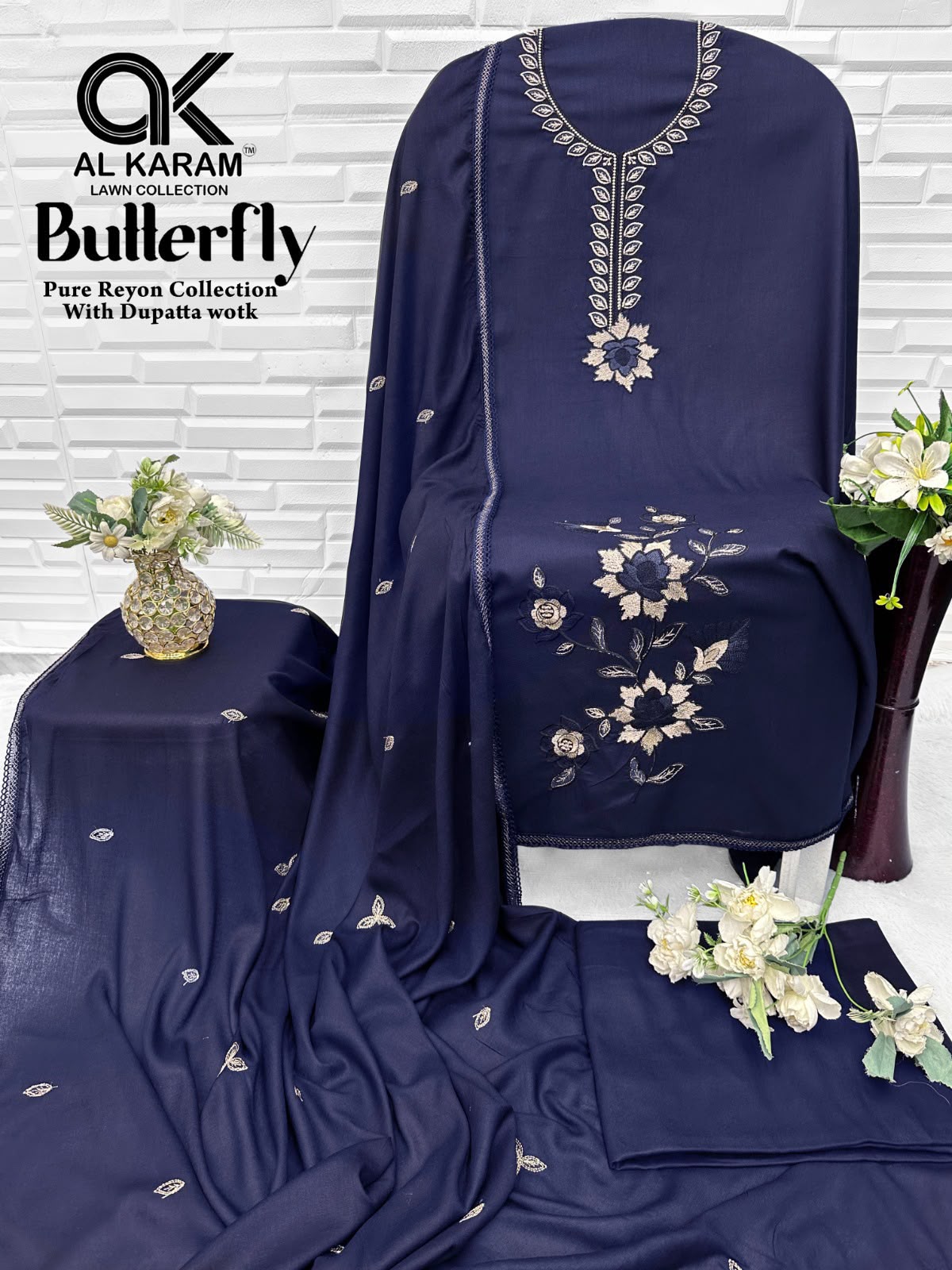 Butterfly Al Karam Rayon Karachi Salwar Suits Exporter India