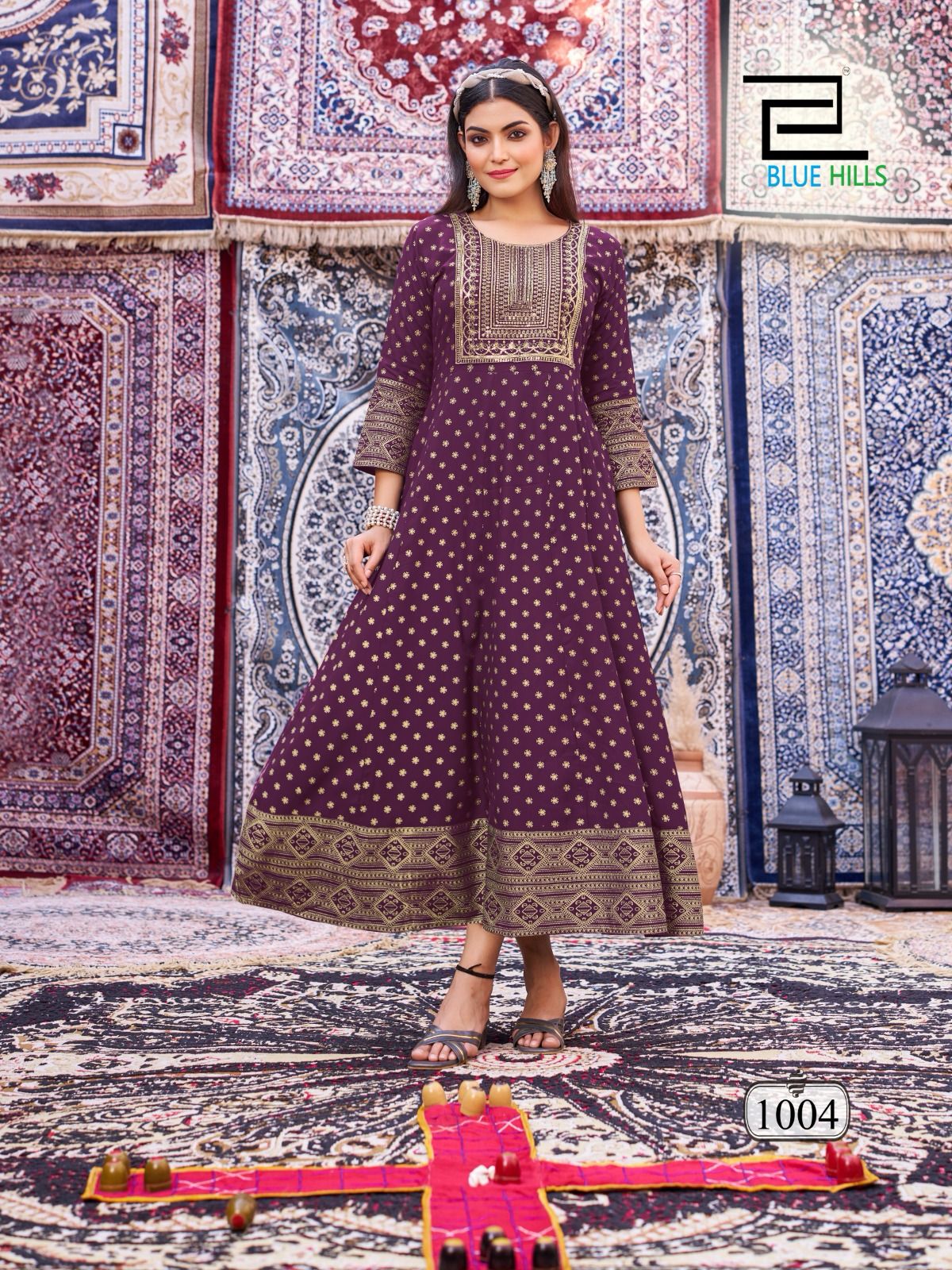 Butterfly Blue Hills Rayon 14Kg Anarkali Kurtis Wholesaler