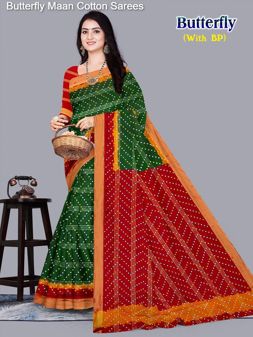 Butterfly Maan Cotton Sarees Wholesaler Gujarat