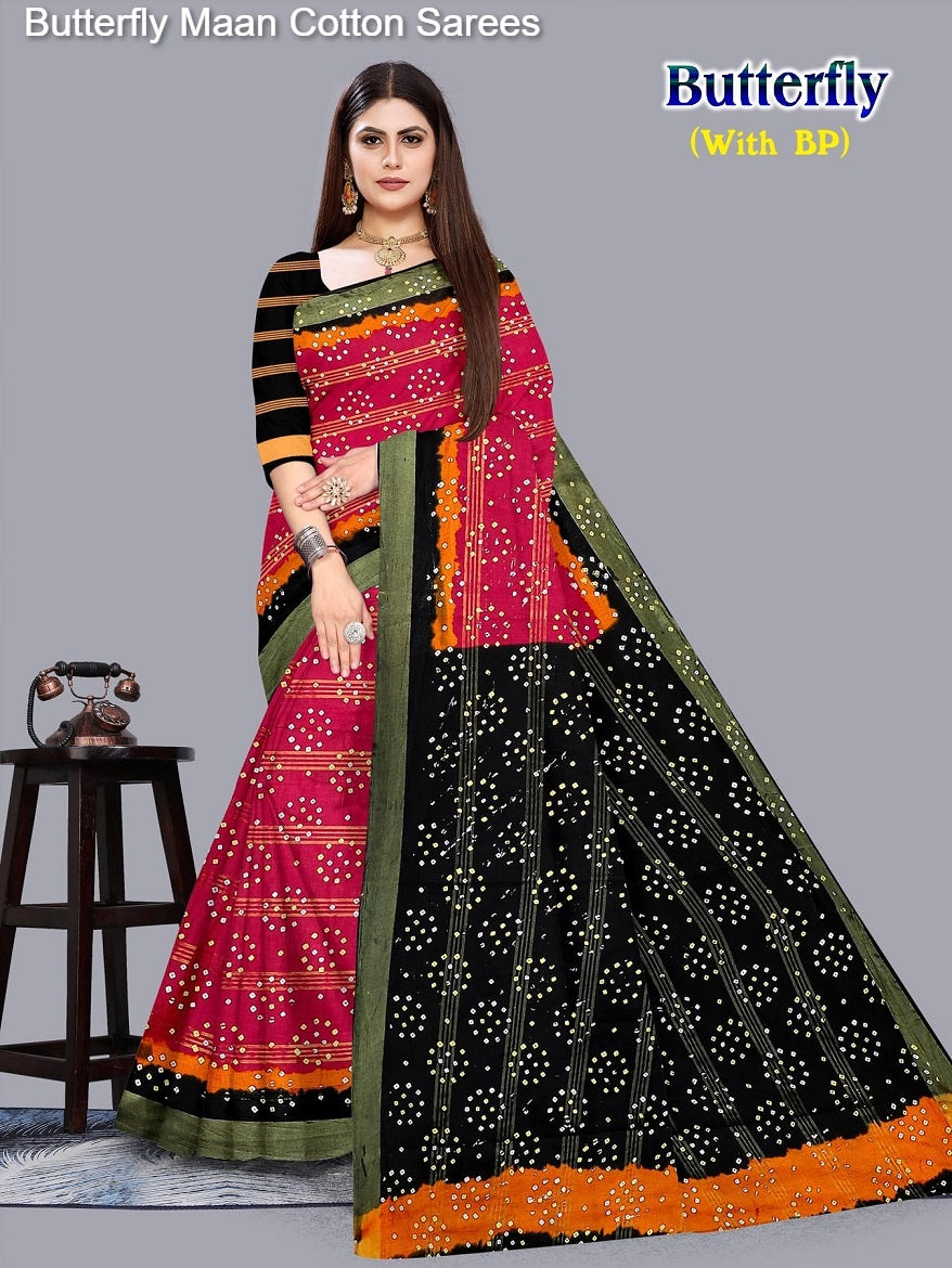 Butterfly Maan Cotton Sarees Wholesaler Gujarat