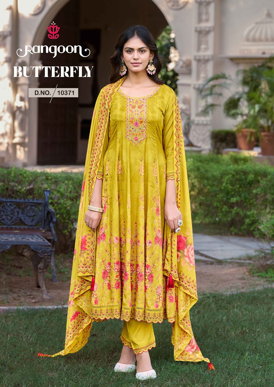 Butterfly Rangoon Chinon Readymade Anarkali Suits Exporter Gujarat