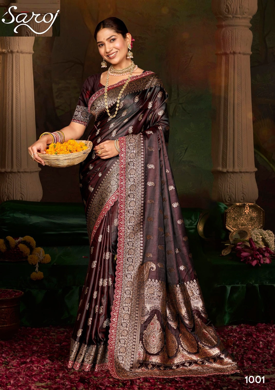 Butterfly Satin Saroski Vol 1 Saroj Sarees Wholesaler Gujarat