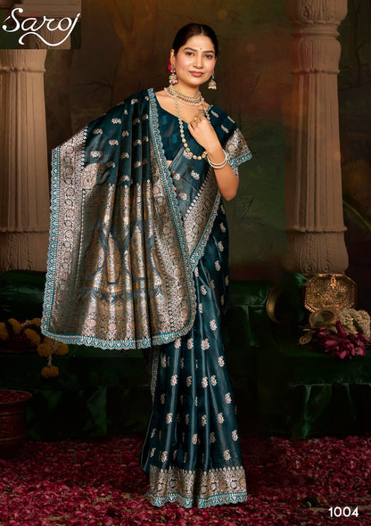 Butterfly Satin Saroski Vol 1 Saroj Sarees Wholesaler Gujarat