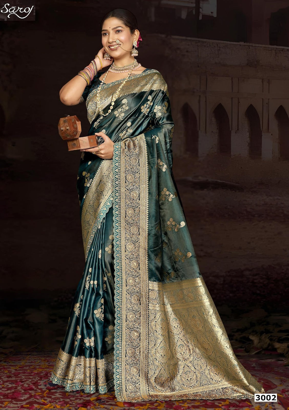 Butterfly Satin Saroski Vol 3 Saroj Sarees Manufacturer