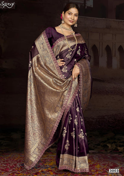 Butterfly Satin Saroski Vol 3 Saroj Sarees Manufacturer