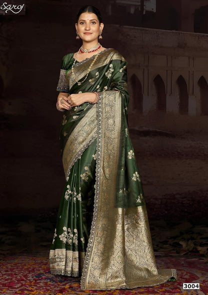 Butterfly Satin Saroski Vol 3 Saroj Sarees Manufacturer