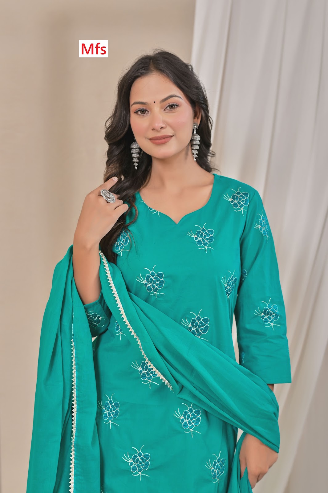 Butti Pattern 1006 Mfs Readymade Cotton Pant Suits Wholesaler India