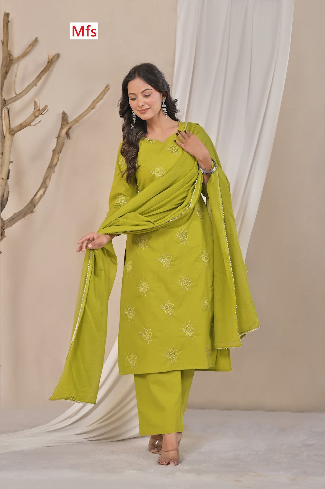 Butti Pattern 1006 Mfs Readymade Cotton Pant Suits Wholesaler India